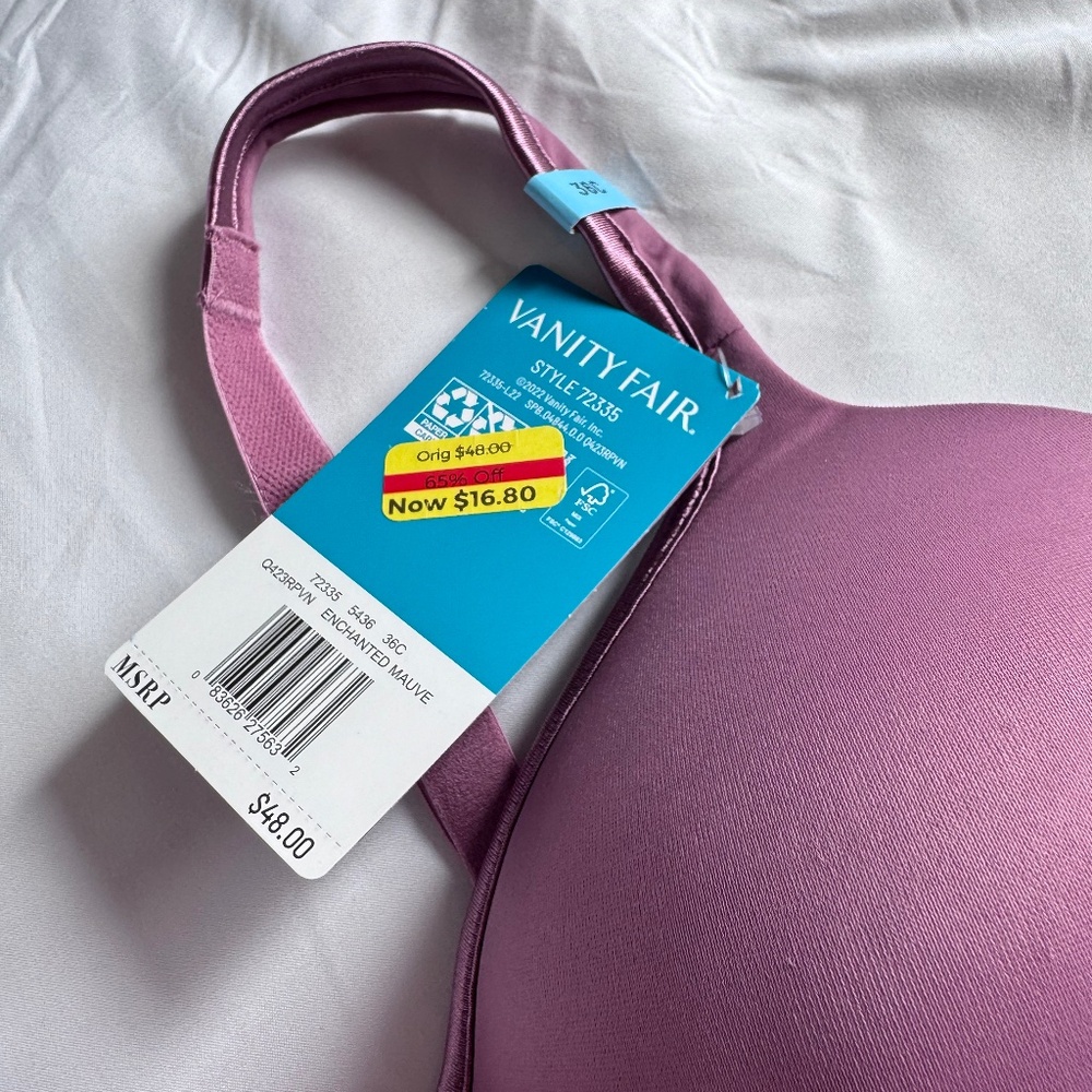 Vanity Fair Body Caress Full Coverage Bra – 36C (New With Tags) - Picture 2 of 4